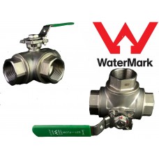 Stainless Steel Three Way Ball Valve BSP L Port